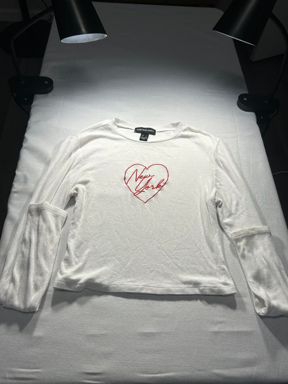 Streetwear Society New York Heart Ribbed Top Women’s L